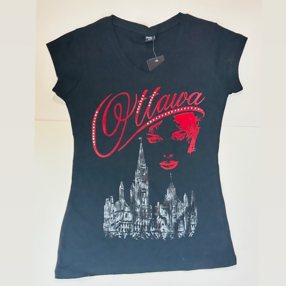 NWT Ottawa Rhinestone Graphic T-shirt L - Picture 1 of 3